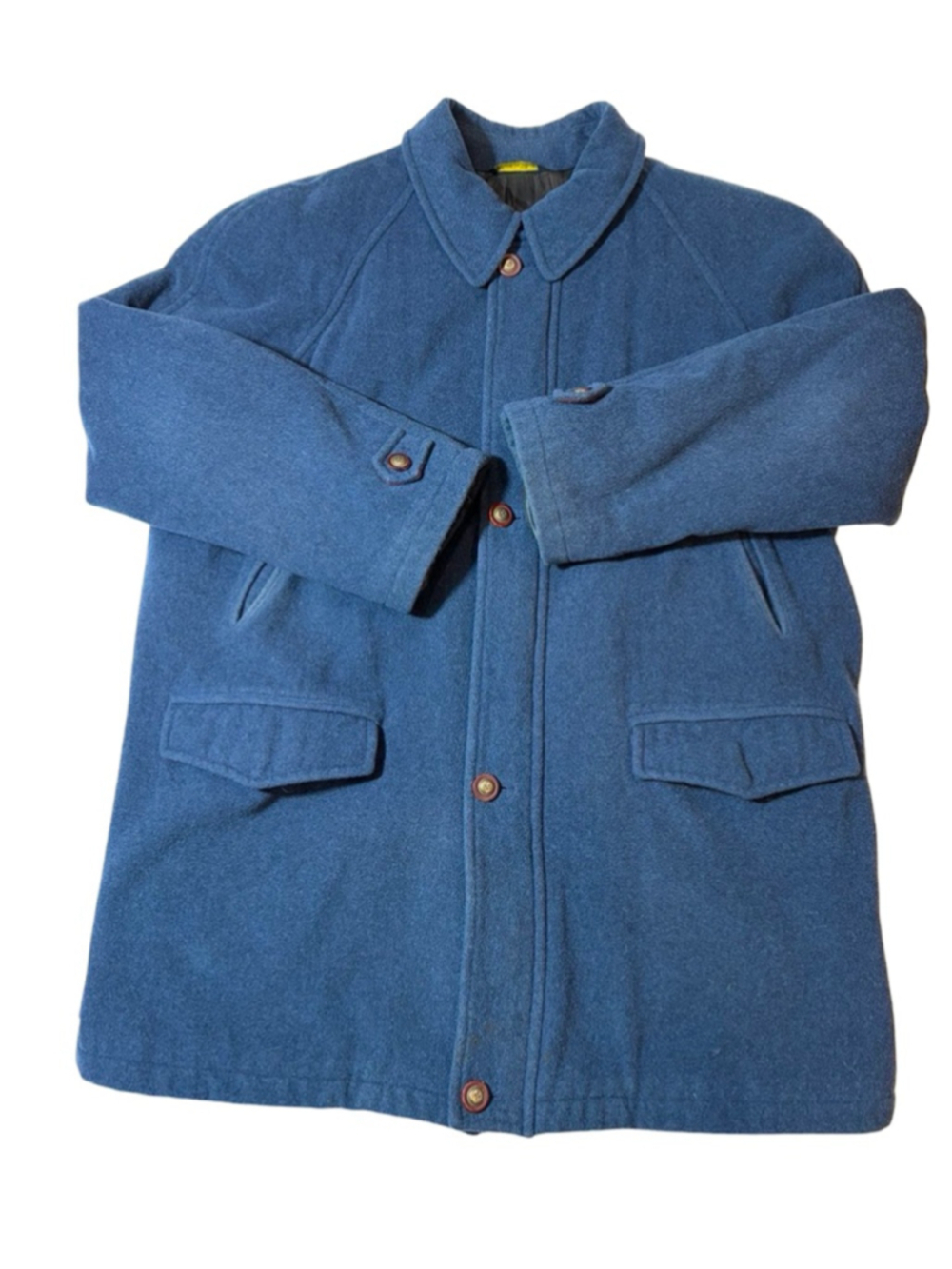 Mario Valente Wool Coat Blue Plaid Lined Italian Jacket Mens Small 44